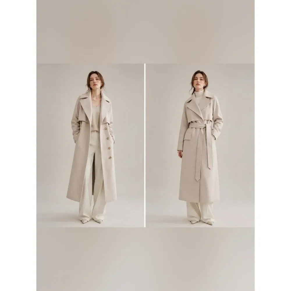 Sale ends 6/13 Burberry Women’s Long Belted Cashmere blend long coat $2590 US6 - Picture 2 of 12